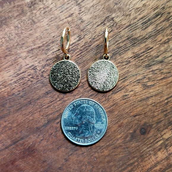 Smiley Hoop Dangle Earrings - Picture 4 of 5